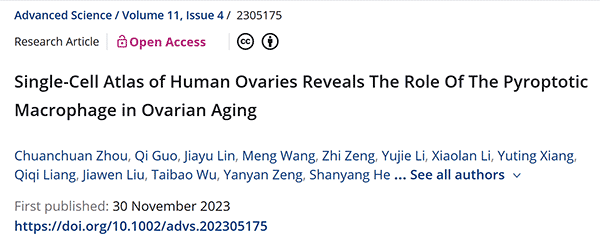 Single‐Cell Atlas of Human Ovaries Reveals The Role Of The Pyroptotic Macrophage in Ovarian Aging